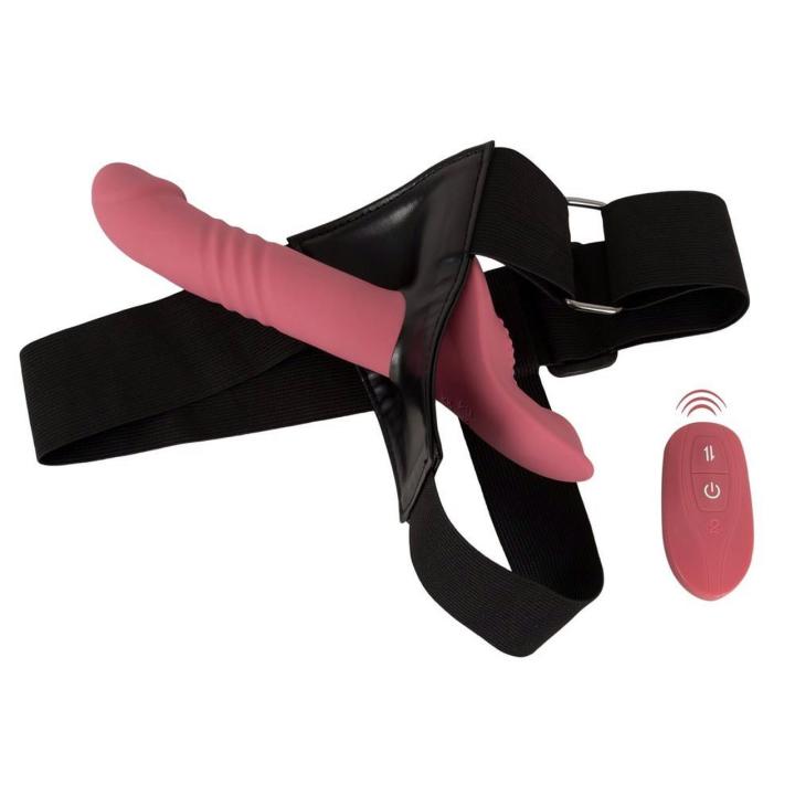 Strap-on z wibracjami i ruchem posuwistym + pilot
