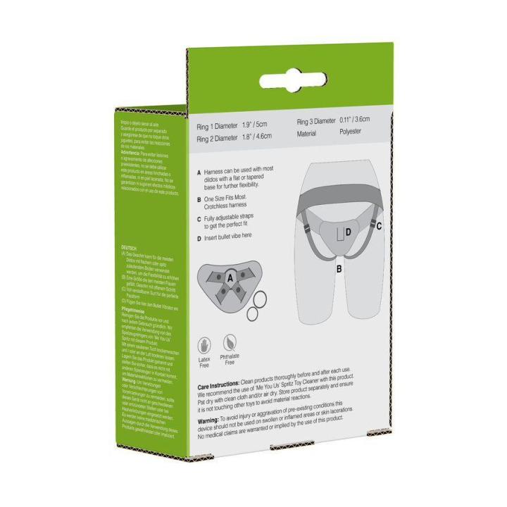 Regulowana uprząż strap-on fioletowa z pierścieniem do wibratora | Loris.pl