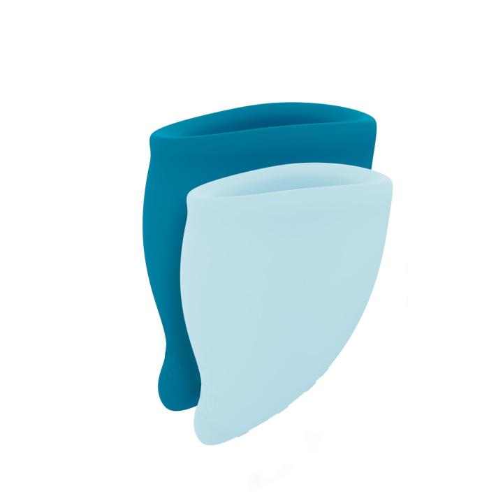 Zestaw kubeczków menstruacyjnych 2 rozmiary turkus | silikon medyczny