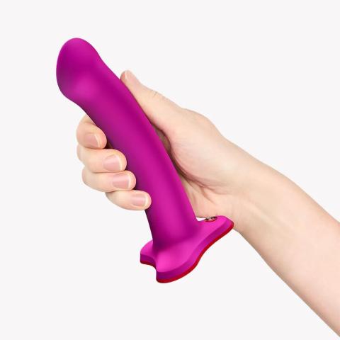 Realistyczne dildo fioletowe z przyssawką i do uprzęży