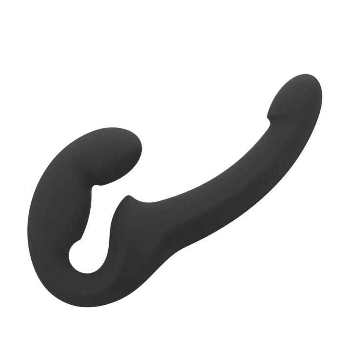 Podwójne dildo bez uprzęży czarne 30 cm | Silikon premium IPX7