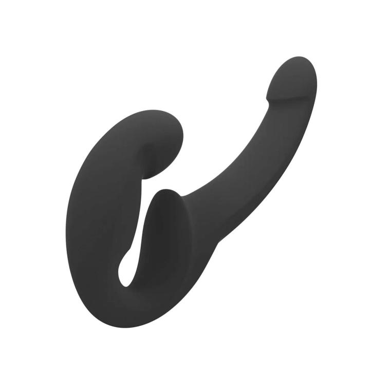 Podwójne dildo bez uprzęży czarne 30 cm | Silikon premium IPX7