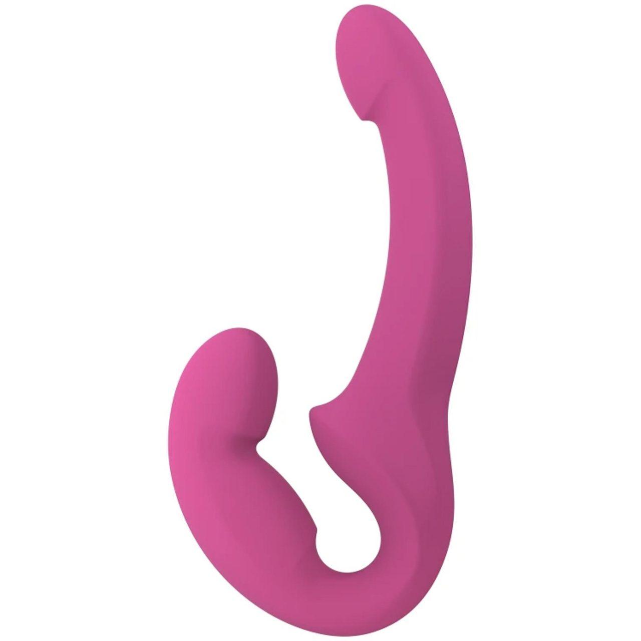 Podwójne dildo bez uprzęży 30 cm różowe | silikon premium IPX7
