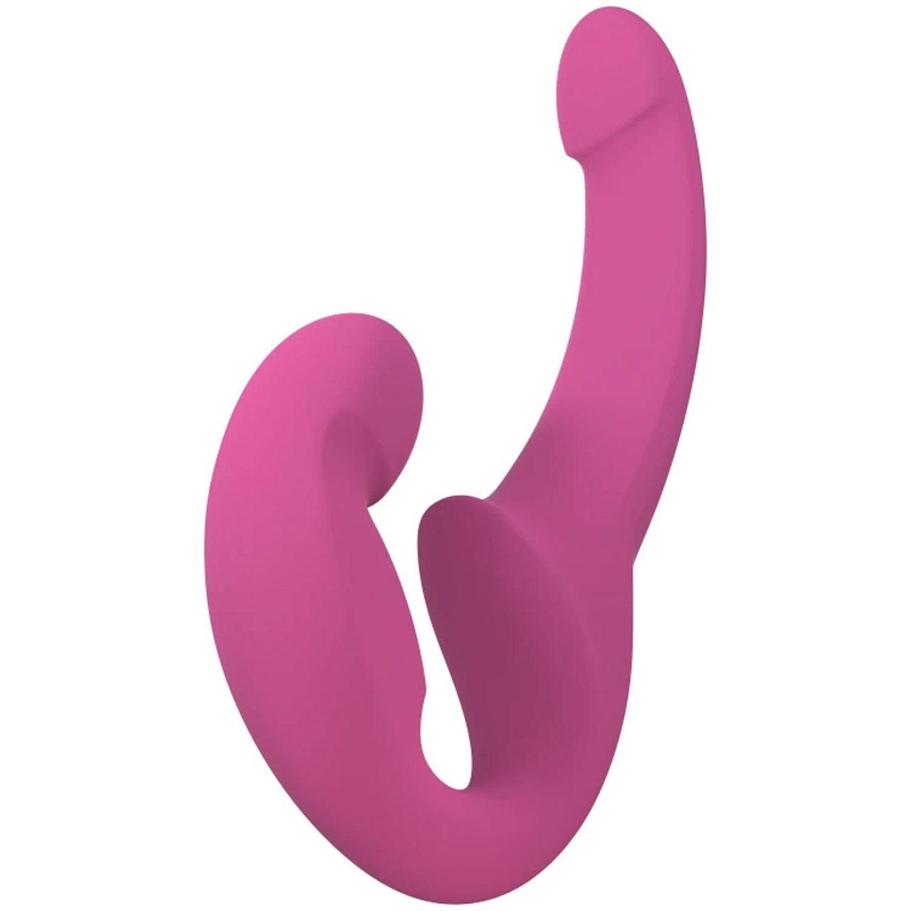 Podwójne dildo bez uprzęży 30 cm różowe | silikon premium IPX7