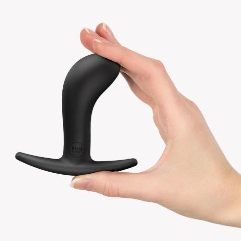 Czarny plug analny M 9,3 cm z silikonu medycznego