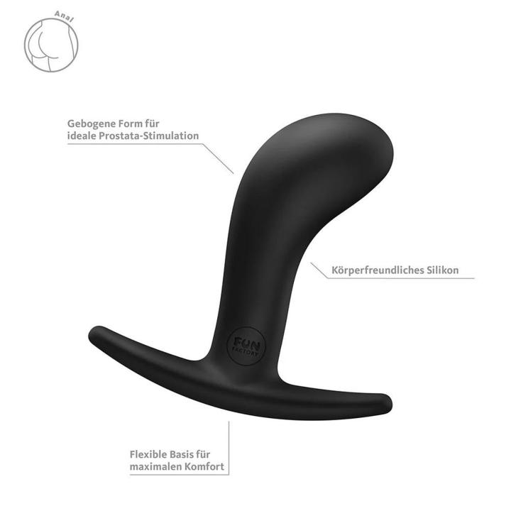 Czarny plug analny M 9,3 cm z silikonu medycznego