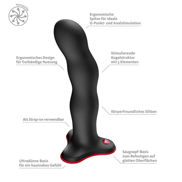 Dildo z kulkami wewnętrznymi 18,5 cm – przyssawka i do uprzęży