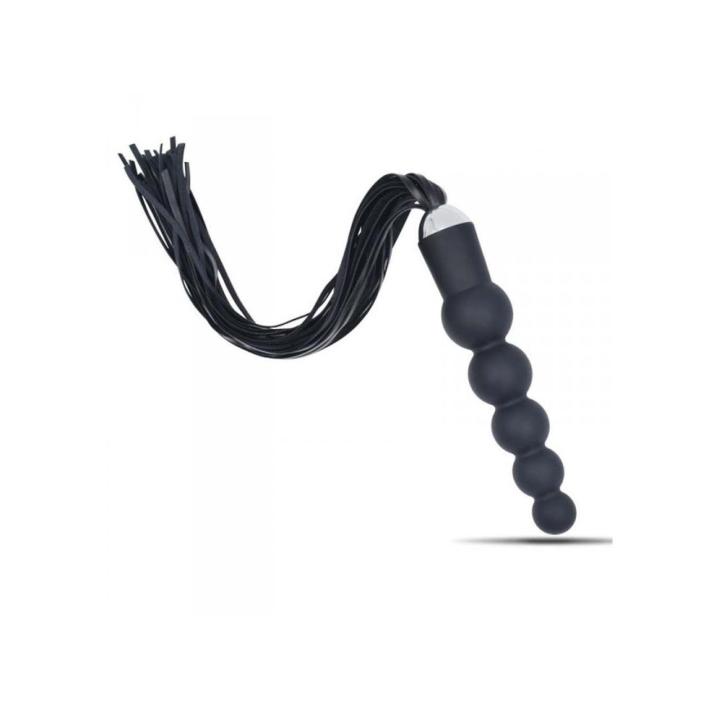 Silikonowy plug analny 2w1 z frędzlami – stymulacja i BDSM light