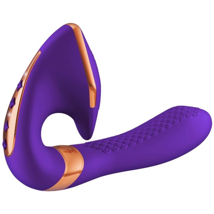 Masażer intymny fioletowy 17 cm – 2 silniki, wodoodporny, ładowanie USB