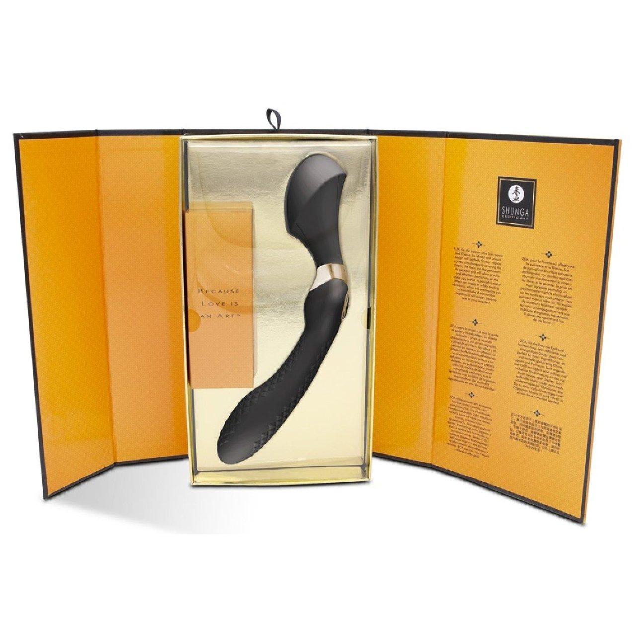 Czarny masażer intymny 27 cm – 10 trybów, wodoodporny, USB | Loris.pl