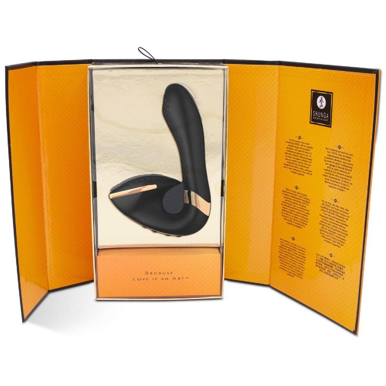 Masażer intymny czarny z 2 silnikami - wodoodporny, ładowany USB | Loris.pl