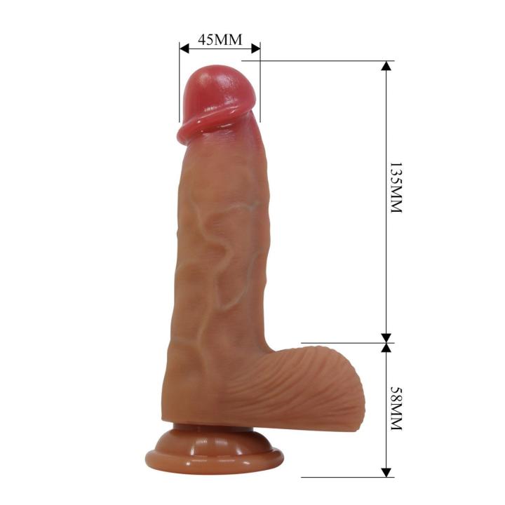 Realistyczne dildo 19 cm z przyssawką i miękkiego silikonu