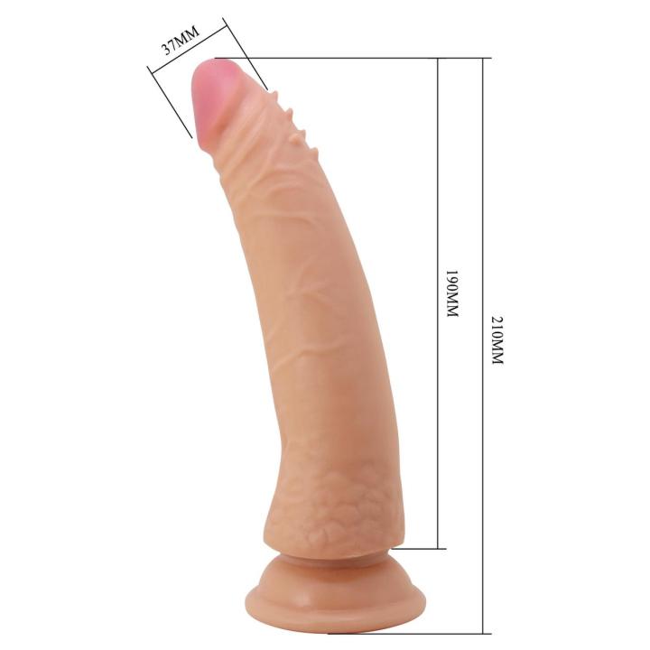 Realistyczne dildo 21 cm z przyssawką i ruchomą skórą