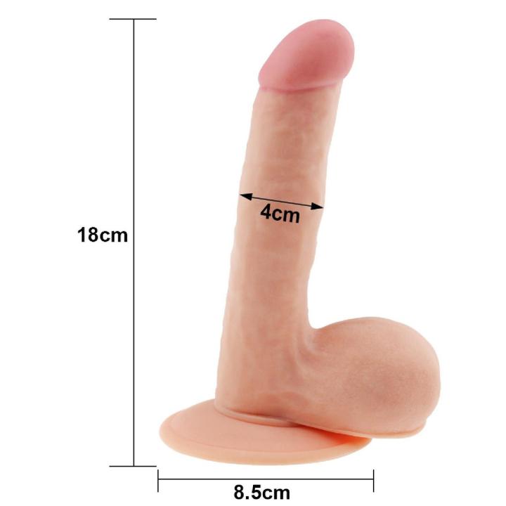 Realistyczne dildo z przyssawką ultra miękkie 19,1 cm