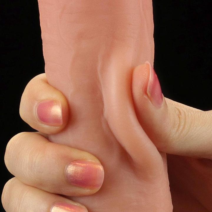 Realistyczne dildo 22,5 cm z efektem przesuwnej skóry