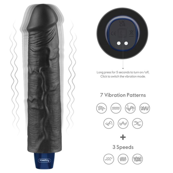 Realistyczne dildo wibrujące 24 cm TPE | 10 trybów | Wodoodporne | USB