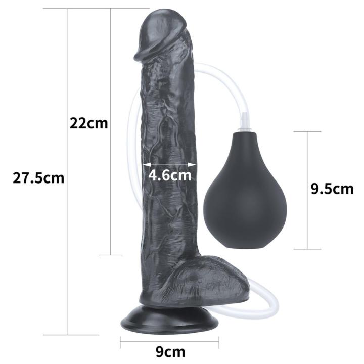 Realistyczne dildo z funkcją squirtingu i przyssawką 27,5 cm | Loris.pl