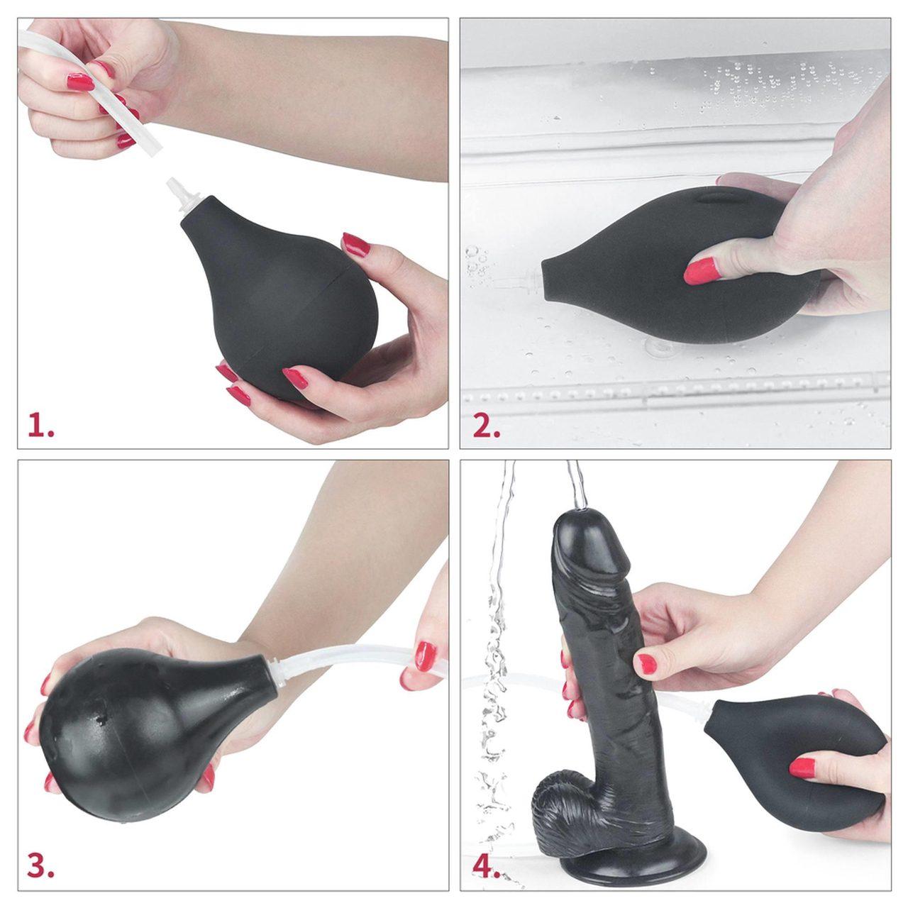 Realistyczne dildo z funkcją squirtingu i przyssawką 27,5 cm | Loris.pl