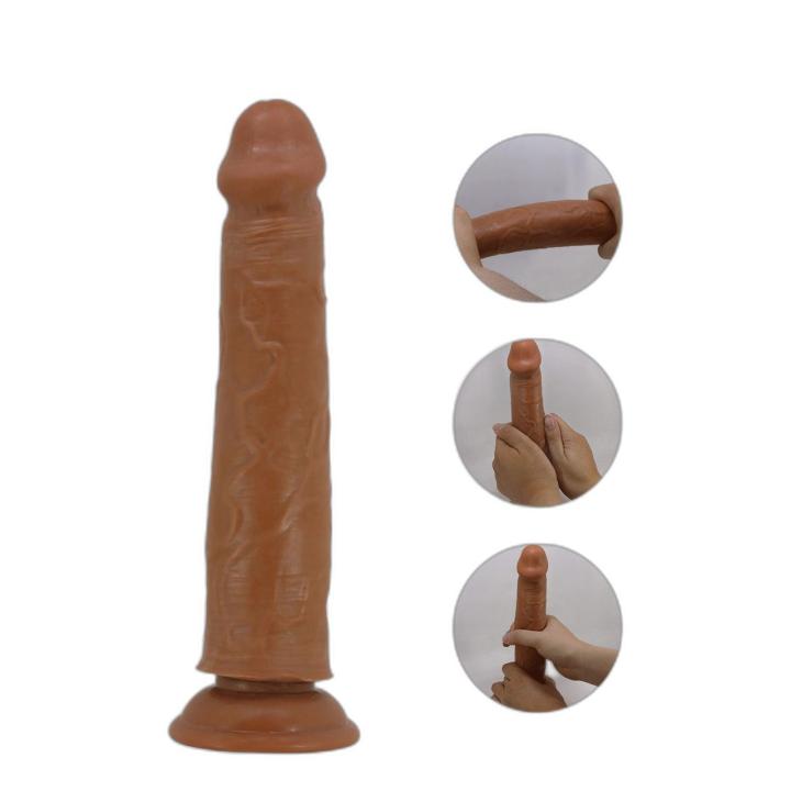 Realistyczne dildo 25,4 cm z przyssawką i ruchomą skórą | Loris.pl