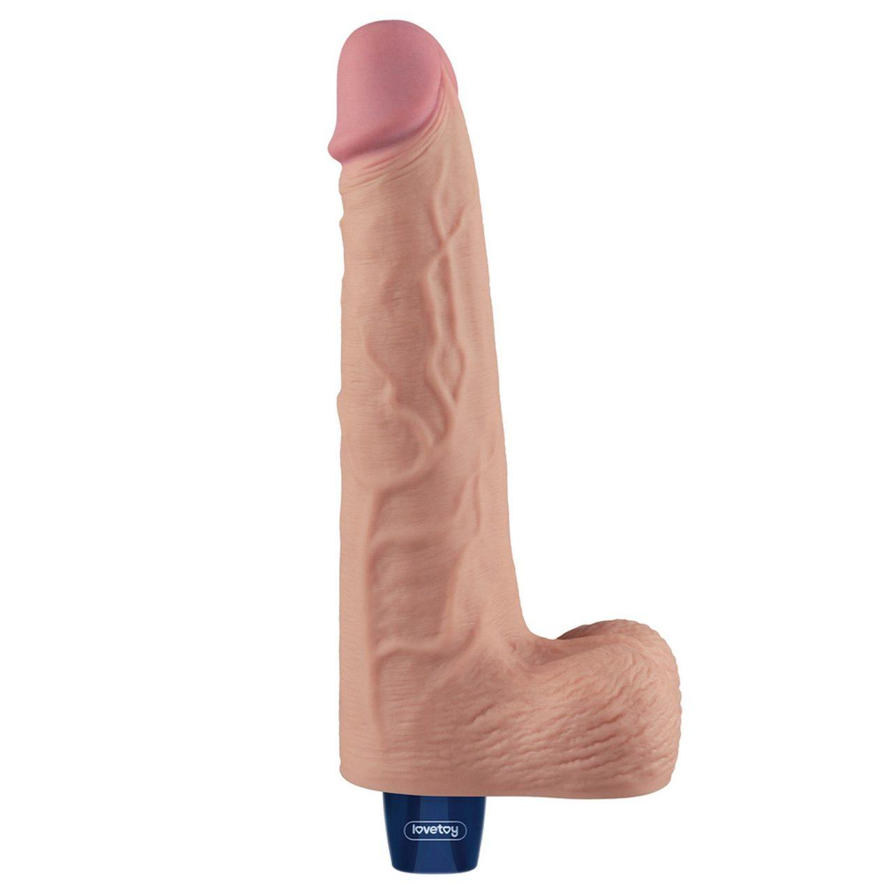 Realistyczne dildo wibrujące 25,4 cm cieliste ładowalne TPE | Loris.pl