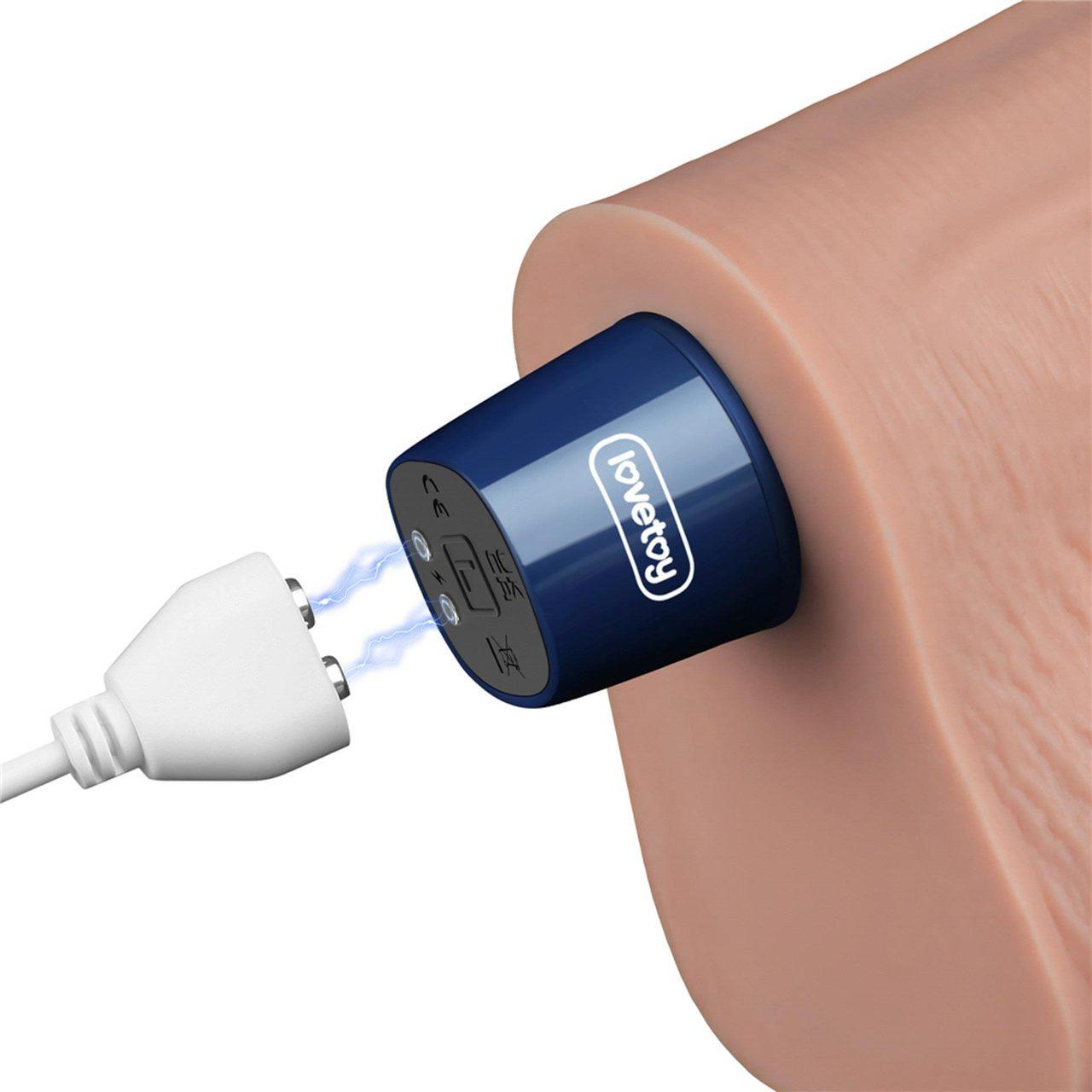 Realistyczne dildo wibrujące 25,4 cm cieliste ładowalne TPE | Loris.pl