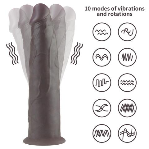 Realistyczne dildo rotacyjne 22,9 cm z wibracjami i pilotem