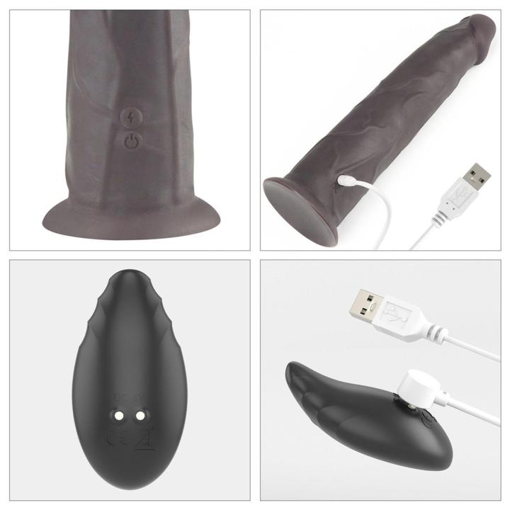 Realistyczne dildo rotacyjne 22,9 cm z wibracjami i pilotem