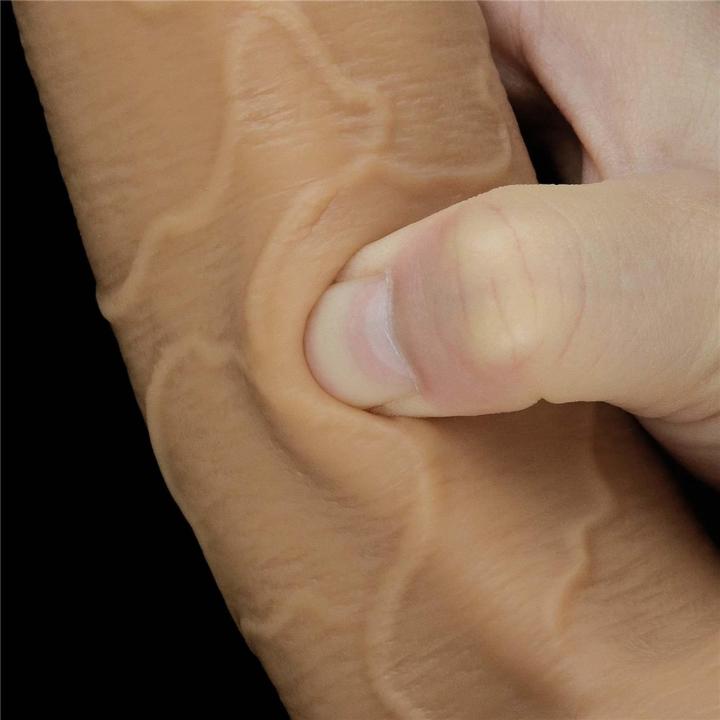 Realistyczne dildo z uchwytem i przyssawką 24 cm | Dwuwarstwowy silikon