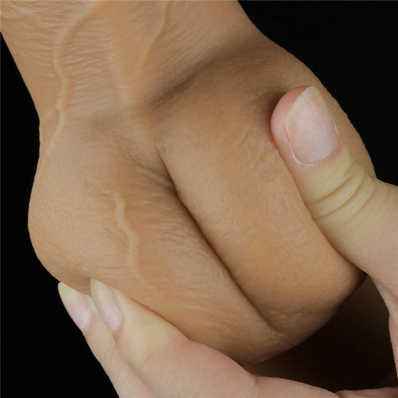 Realistyczne dildo z uchwytem i przyssawką 24 cm | Dwuwarstwowy silikon