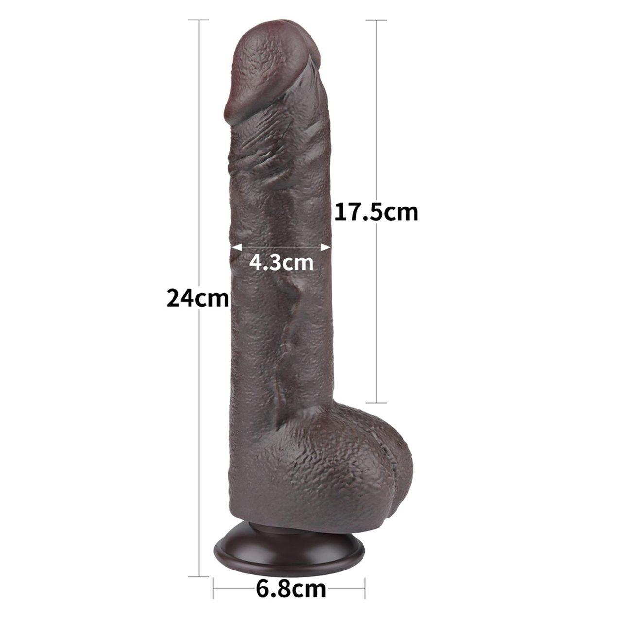 Realistyczne dildo 24 cm sliding-skin z przyssawką | Loris.pl