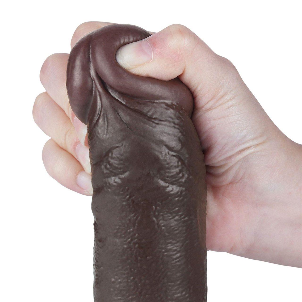 Realistyczne dildo 24 cm sliding-skin z przyssawką | Loris.pl