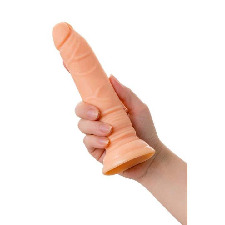 Realistyczne dildo z przyssawką cieliste TPE 18 cm | Loris.pl