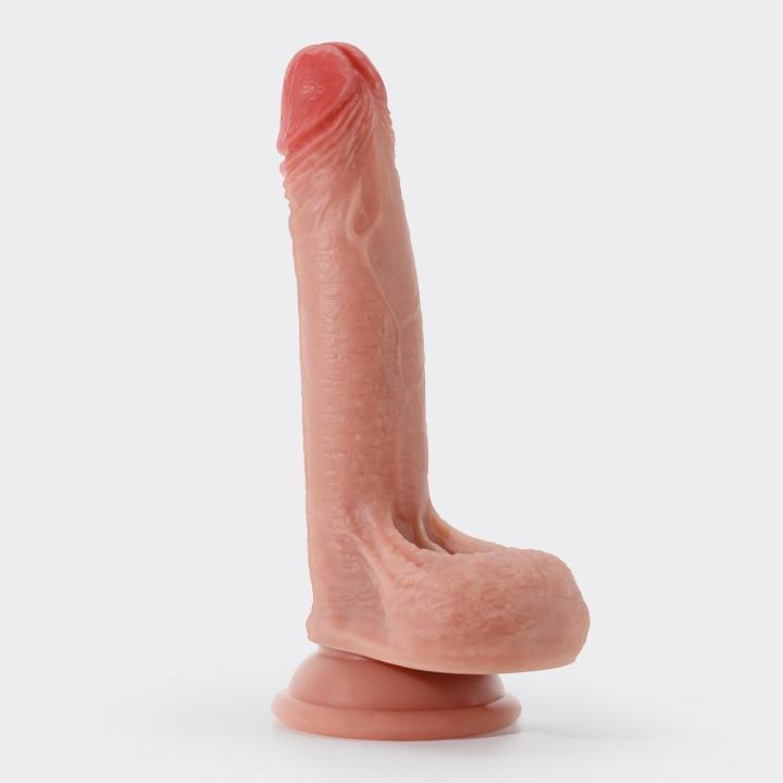 Realistyczne dildo 19 cm z przyssawką | Płynny silikon | Loris.pl