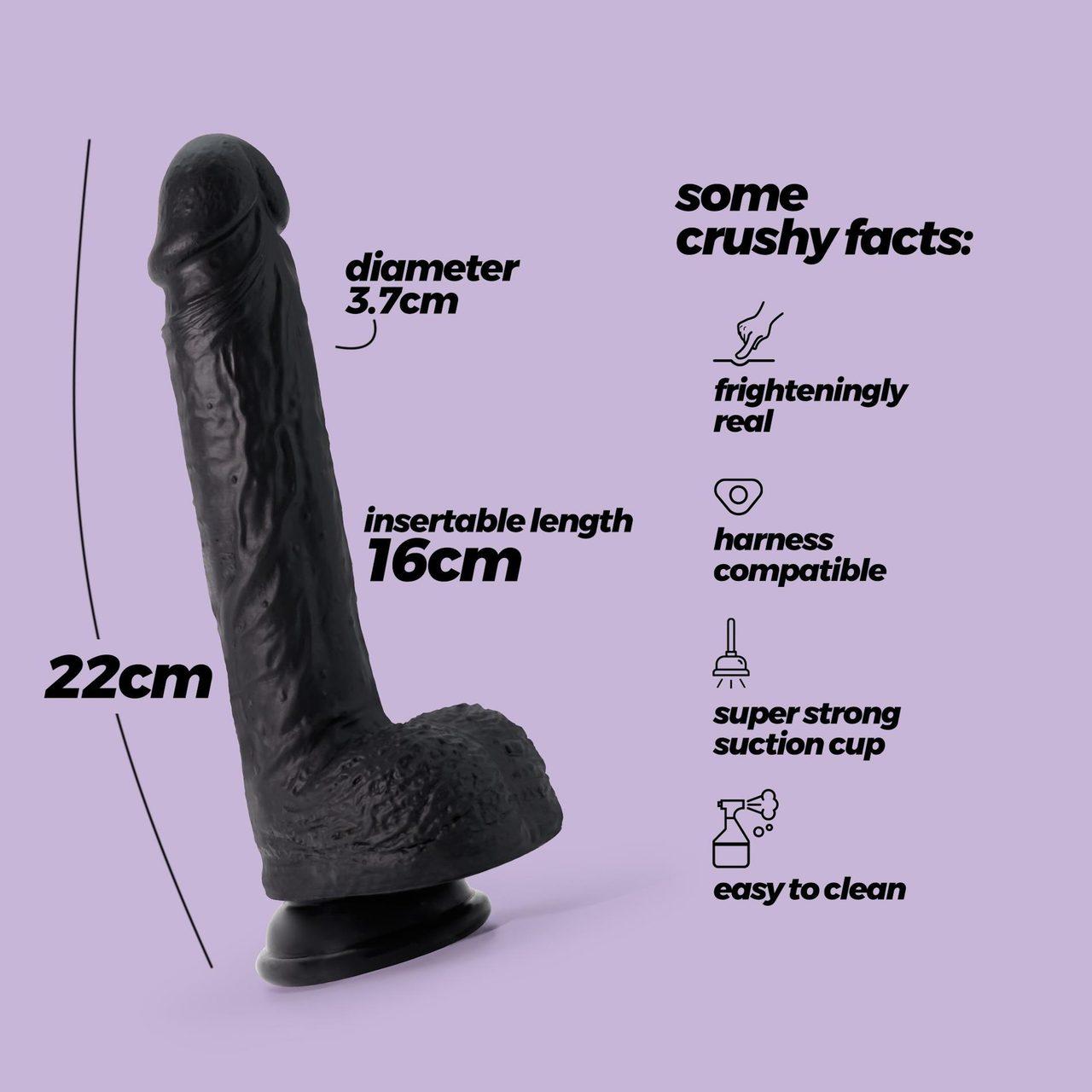 Realistyczne dildo z przyssawką 22 cm | Płynny silikon | Loris.pl
