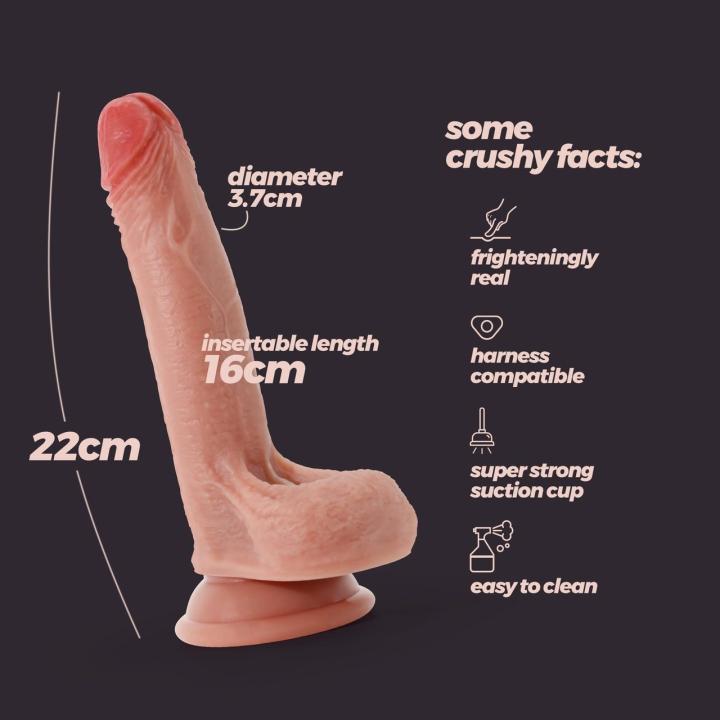 Realistyczne dildo 22 cm z przyssawką | Płynny silikon