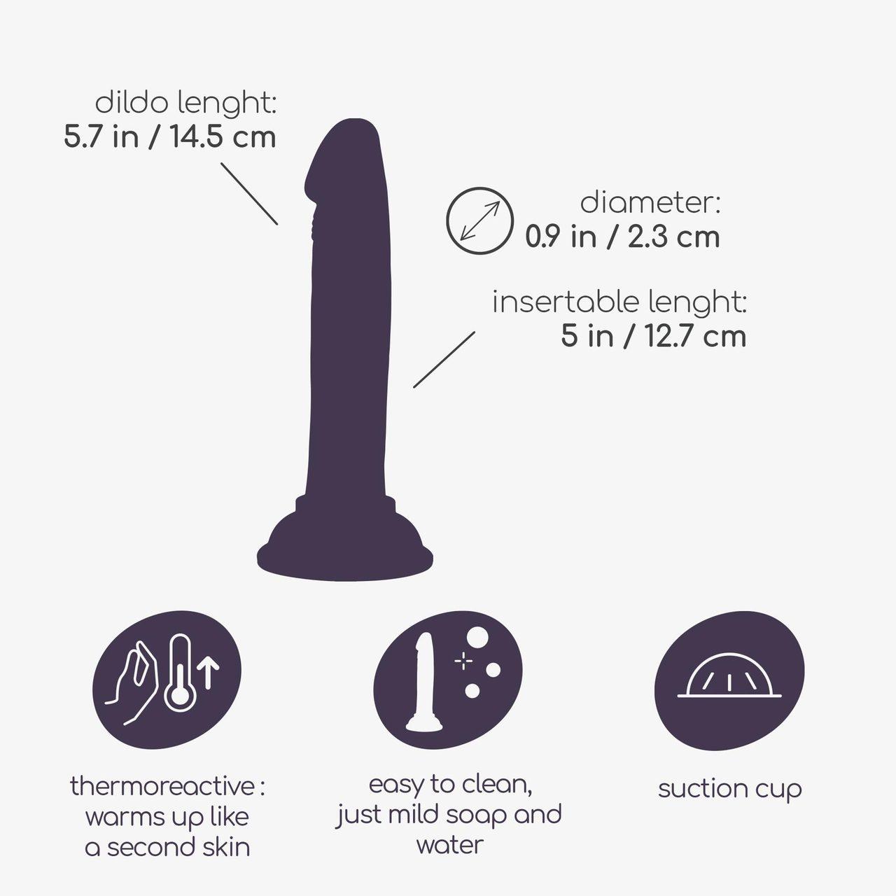 Realistyczne dildo z przyssawką 12,7 cm – smukłe PVC | Loris.pl