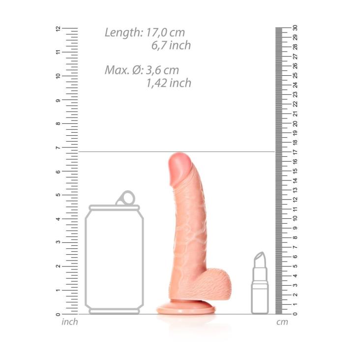 Realistyczne zakrzywione dildo z przyssawką 15,5 cm | Loris.pl