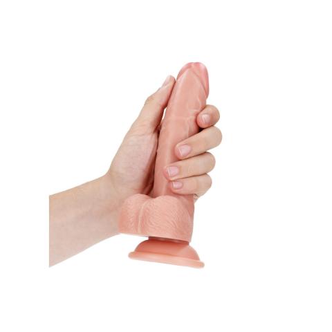 Realistyczne dildo z przyssawką 18 cm zakrzywione do punktu g
