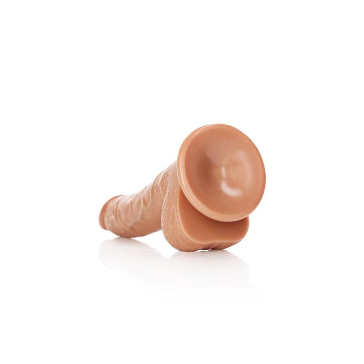 Realistyczne dildo 18 cm z przyssawką, zakrzywione do punktu g