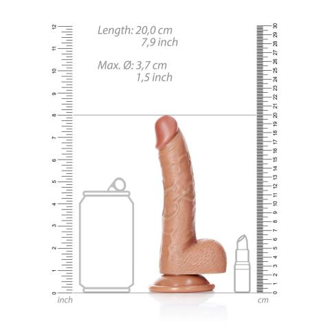 Realistyczne dildo 18 cm z przyssawką, zakrzywione do punktu g