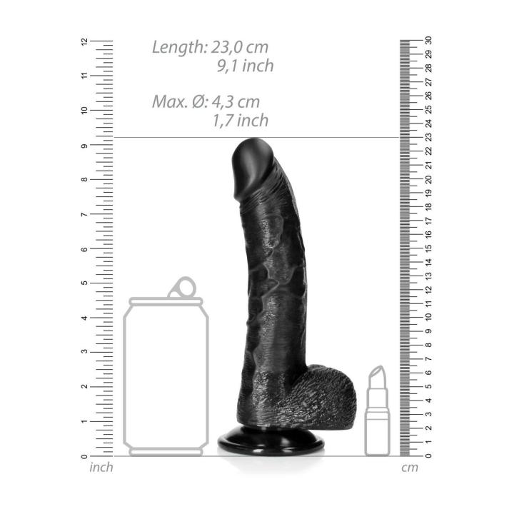 Realistyczne dildo z przyssawką 20,5 cm zakrzywione | Loris.pl