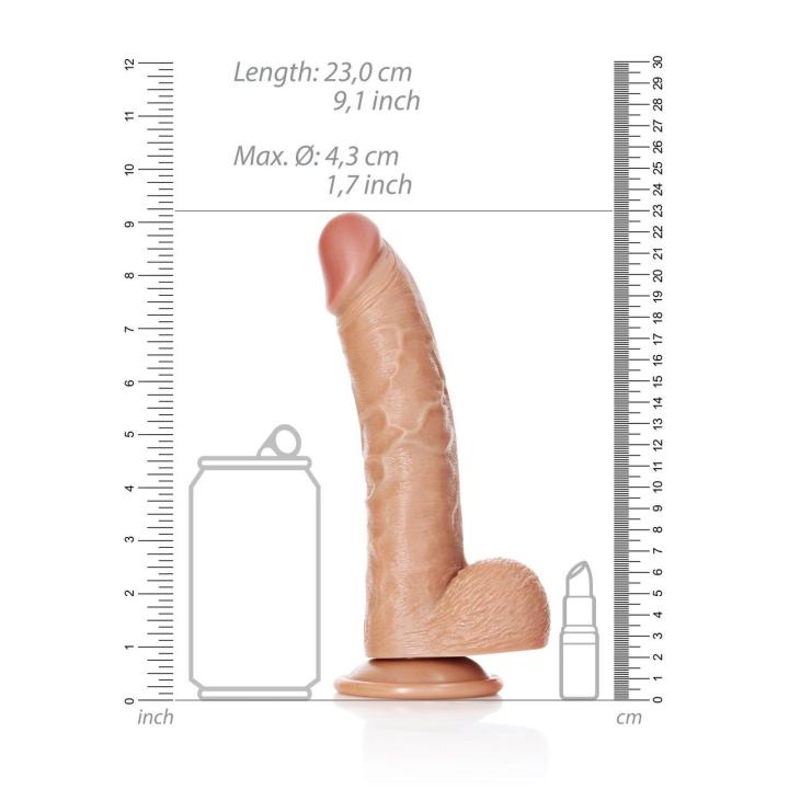 Realistyczne zakrzywione dildo z przyssawką 20,5 cm – punkt G | Loris.pl