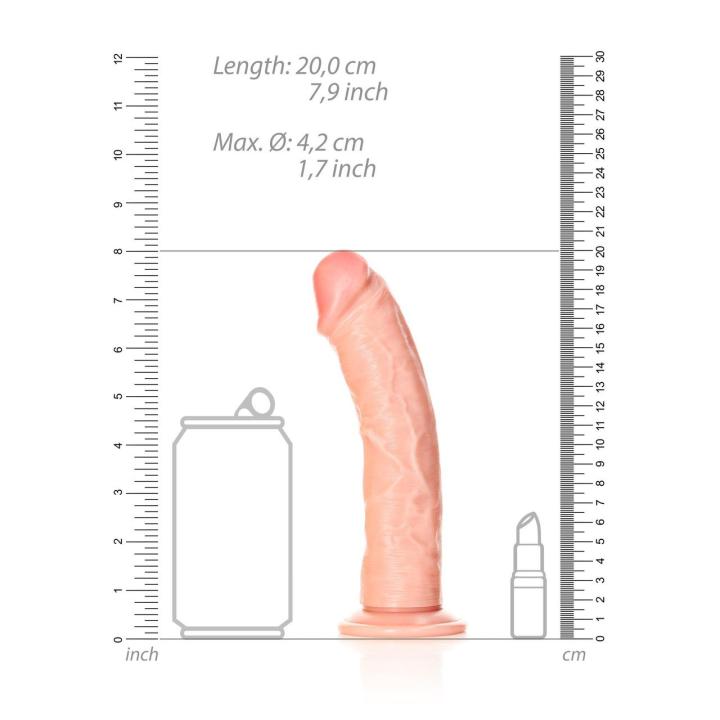 Realistyczne dildo 18 cm z przyssawką i wygięciem do punktu G | Loris.pl
