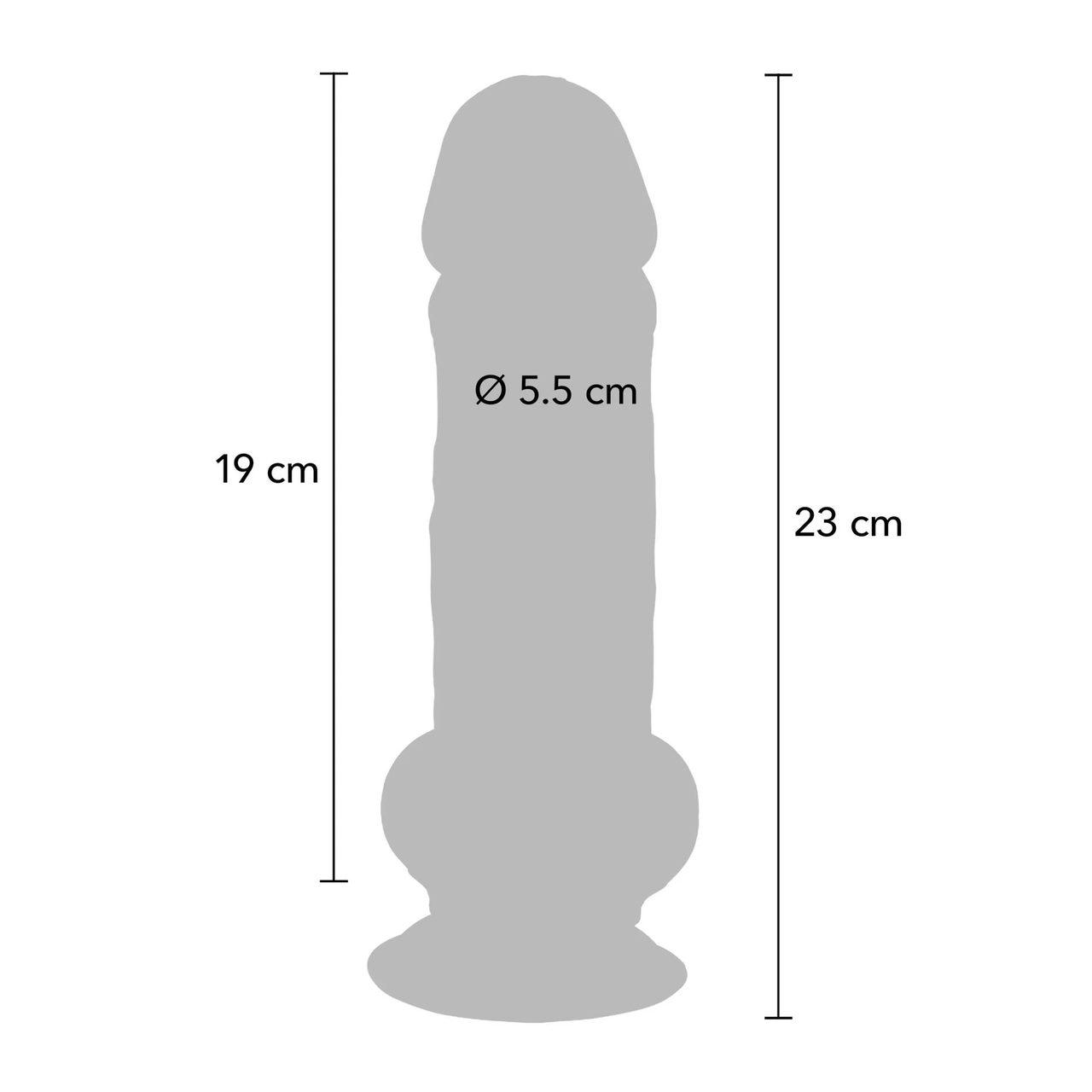 Realistyczne grube dildo 23 cm z przyssawką | Loris.pl