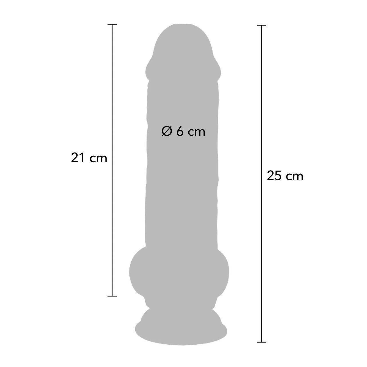 Realistyczne dildo dual density 25 cm z przyssawką | Grube TPE