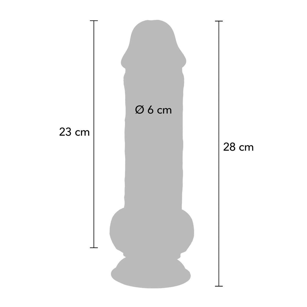 Grube realistyczne dildo 28 cm z przyssawką TPE | Loris.pl