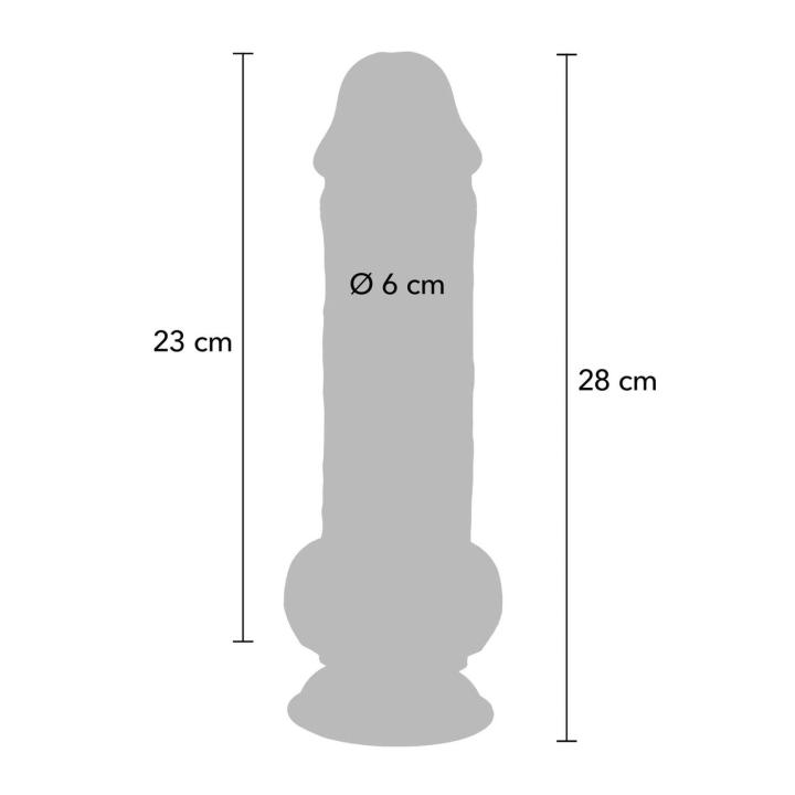 Grube realistyczne dildo 28 cm z przyssawką TPE