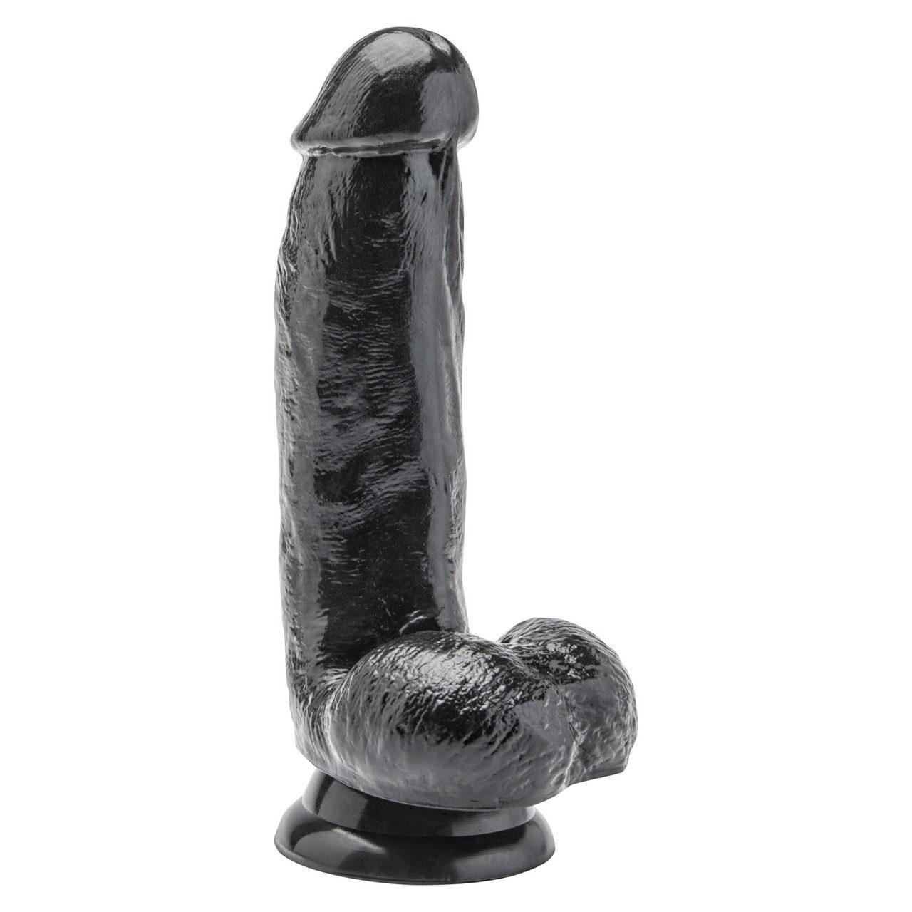 Realistyczne czarne dildo z jądrami 15,2 cm | Loris.pl