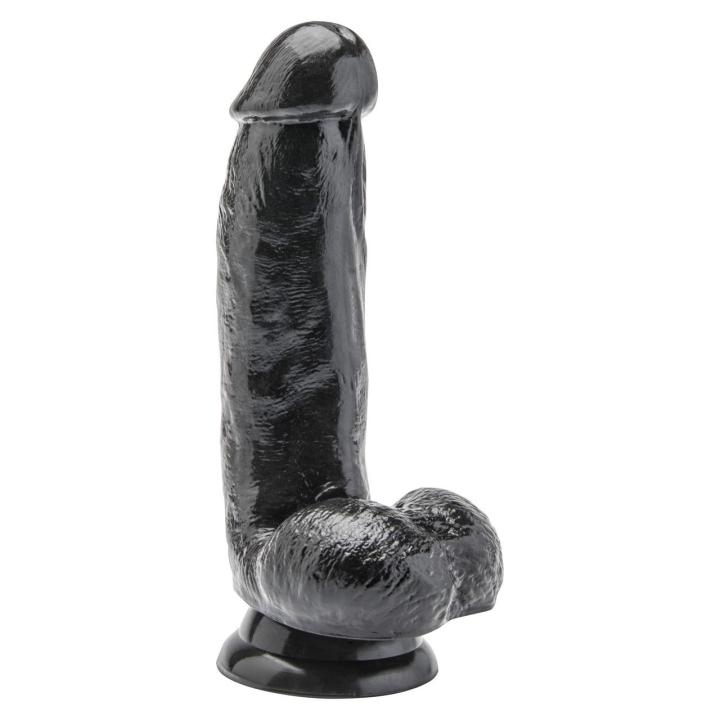 Realistyczne czarne dildo z jądrami 15,2 cm | Loris.pl
