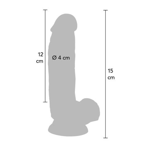 Realistyczne czarne dildo z jądrami 15,2 cm